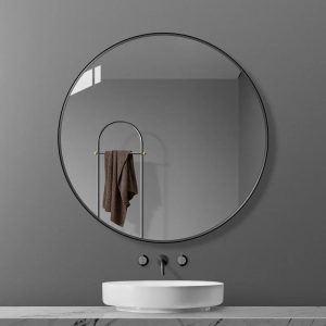 Ronde spiegel 80 cm Zwart